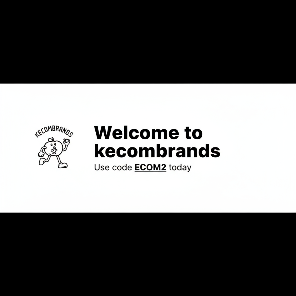 Welcome to kecombrands Banner - White Background